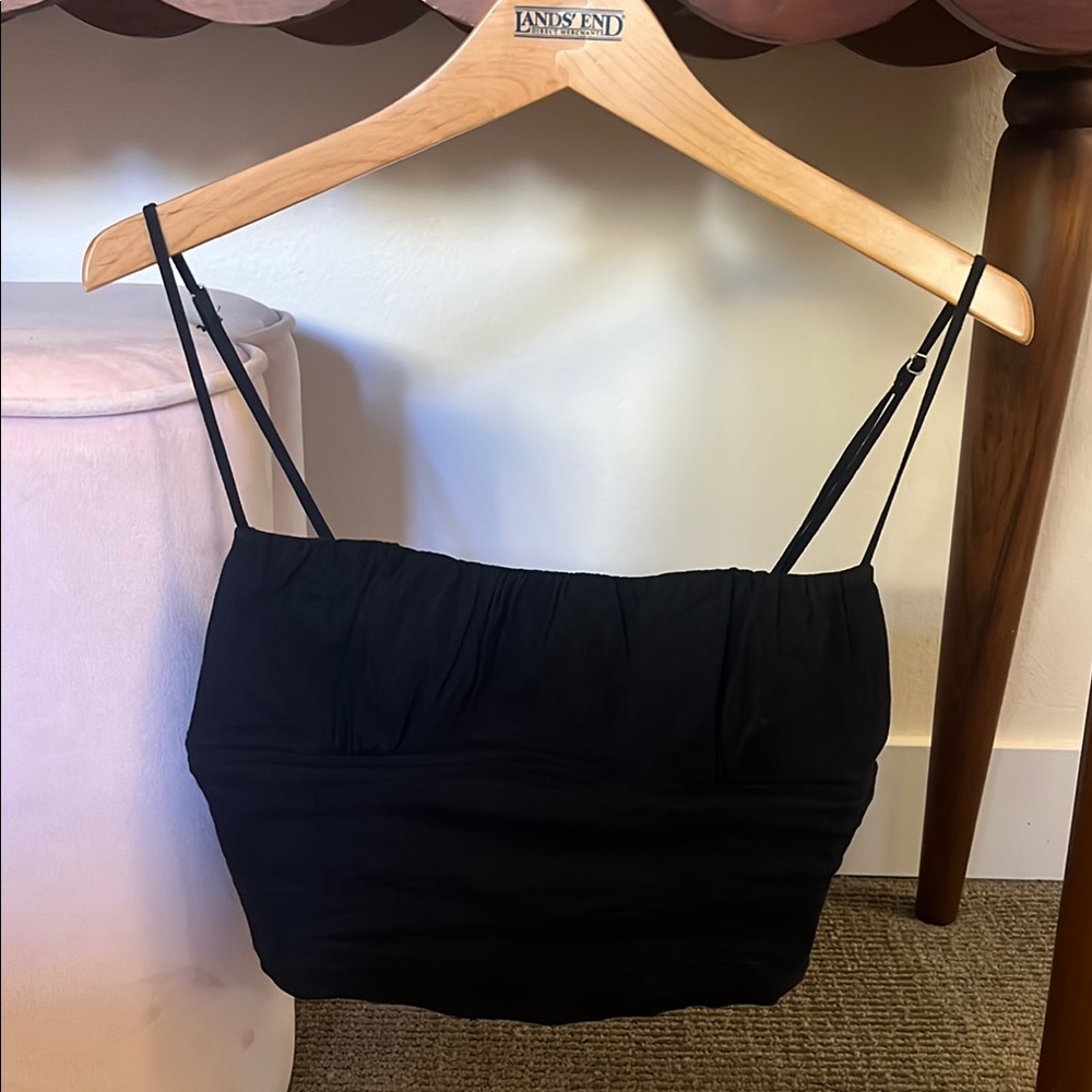 Zara Black Fitted Ruched Camisole